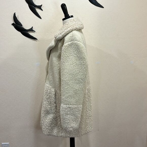 Abercrombie Mixed Fabric Teddy Coat - XL - Cream - Picture 8 of 10